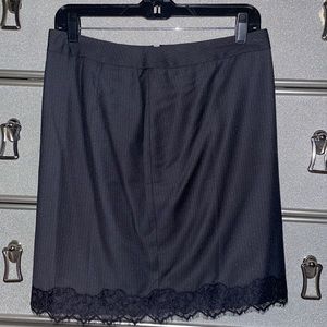 Black LOFT skirt with lace trim bottom